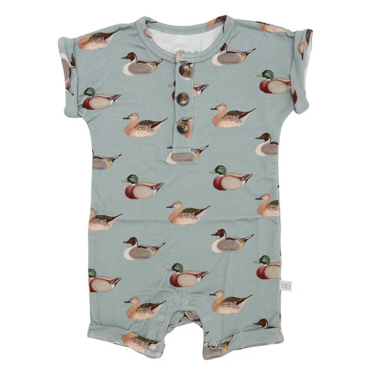 Hamner Hill Vintage Ducks Button Romper