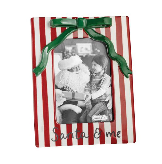 Mud Pie Ceramic Christmas Bow Frame 4x6