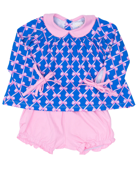 The Oaks Mary Charlotte Blue Ribbon Bow Bloomer Set