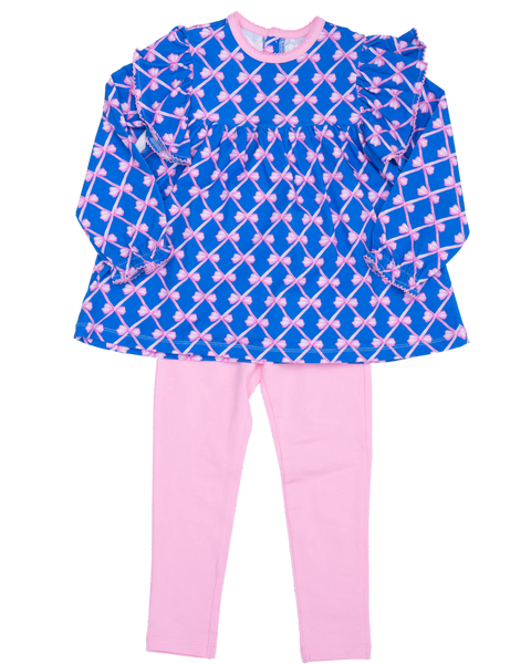 The Oaks Abree Blue Ribbon Bow Legging Set