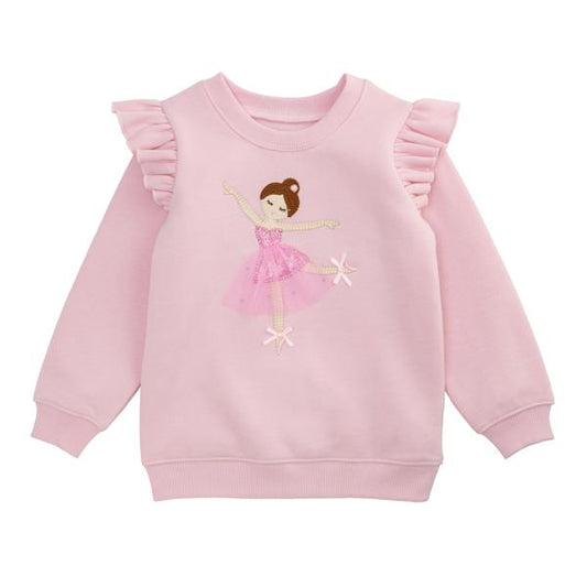 Mud Pie Ballerina Ruffle Sleeve Sweatshirt