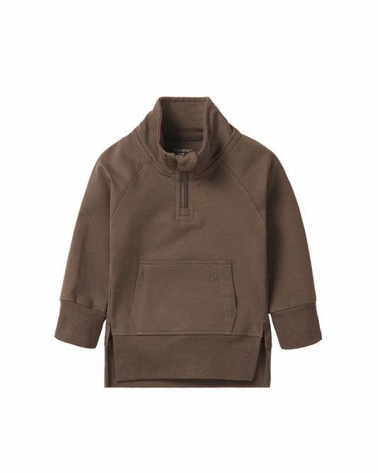 Little Bipsy Cocoa Quarter Zip Pullover