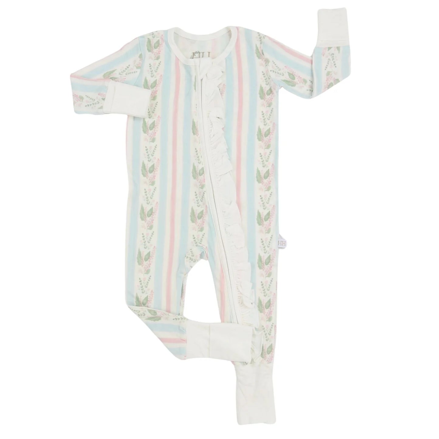 Hamner Hill Floral Stripes Ruffle Playsuit