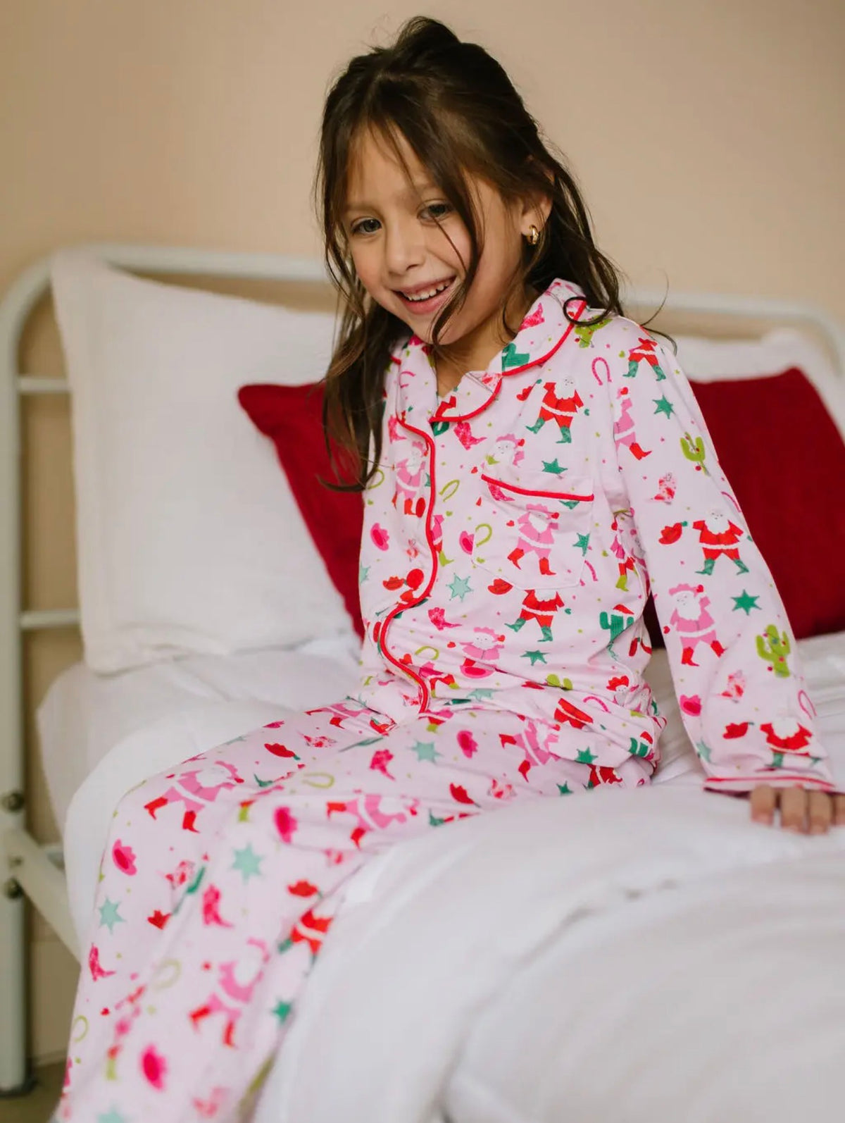 Ollie Jay Cowboy Santa Button Up PJ Set