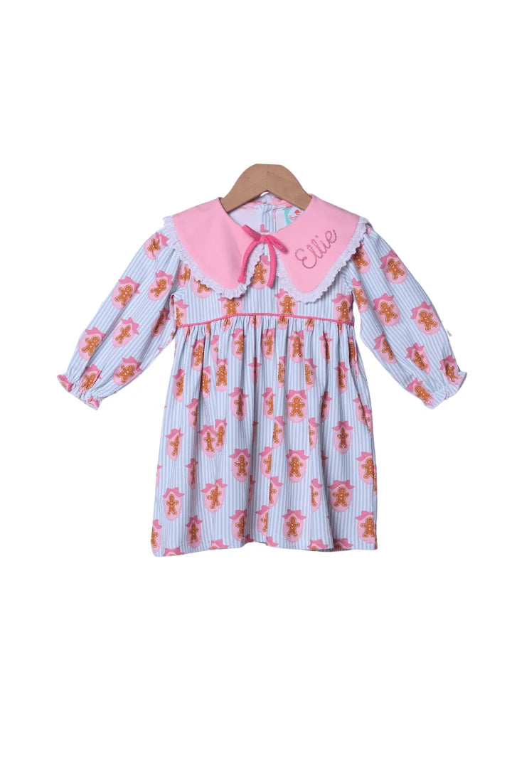Smocked Flamingo Gingerbread Lane Dress