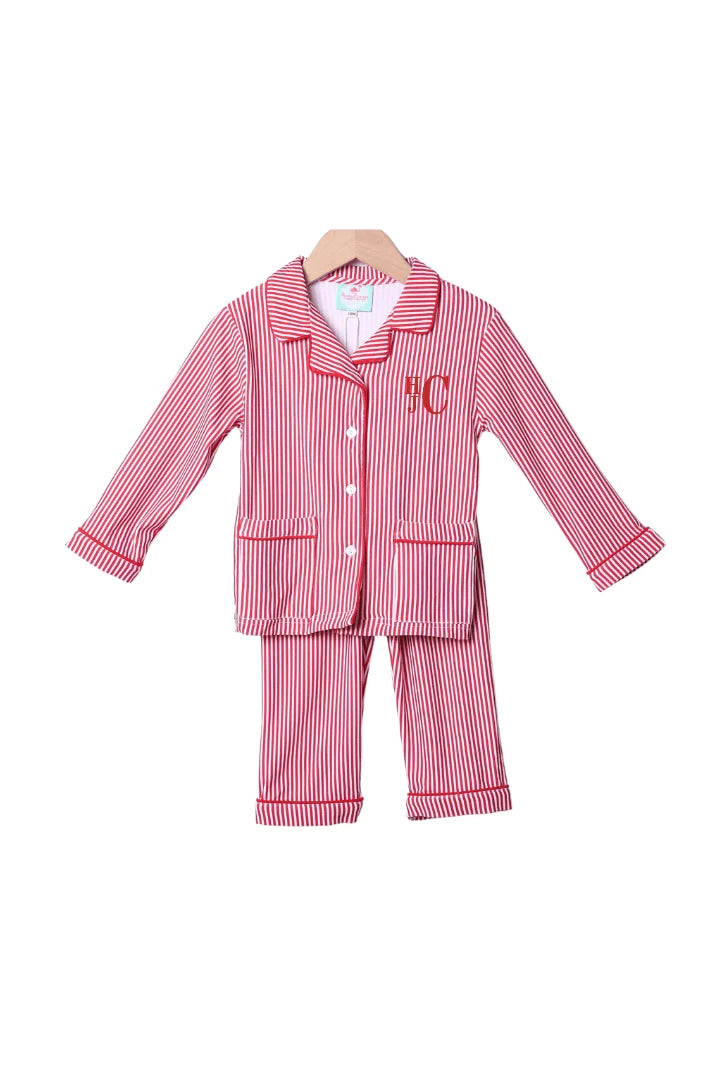 Smocked Flamingo Red Stripe Lounge Set