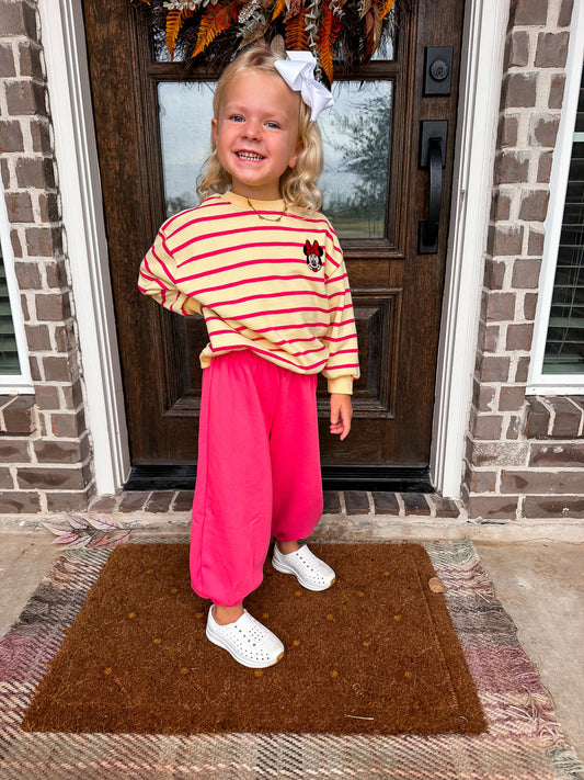 Minnie Embroidered Pink/Yellow Set
