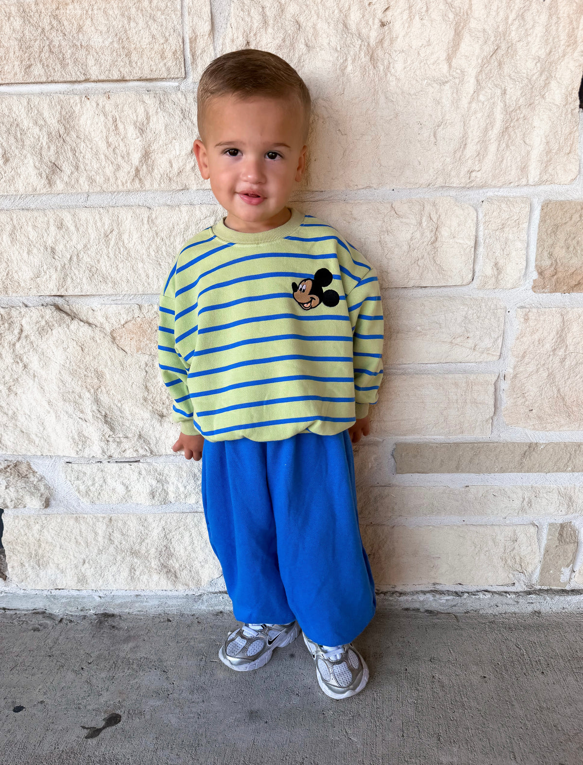 Mickey Embroidered Green/Blue Set