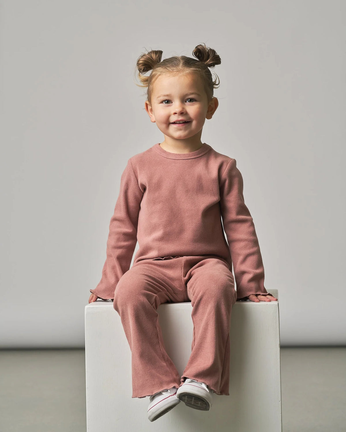 Little Bipsy Mauve Ribbed Lettuce Pant