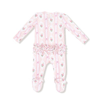 Angel Dear Ogee Lace Floral Ruffle Footie