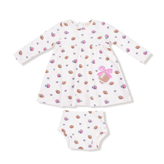 Angel Dear Football & Bows Dress