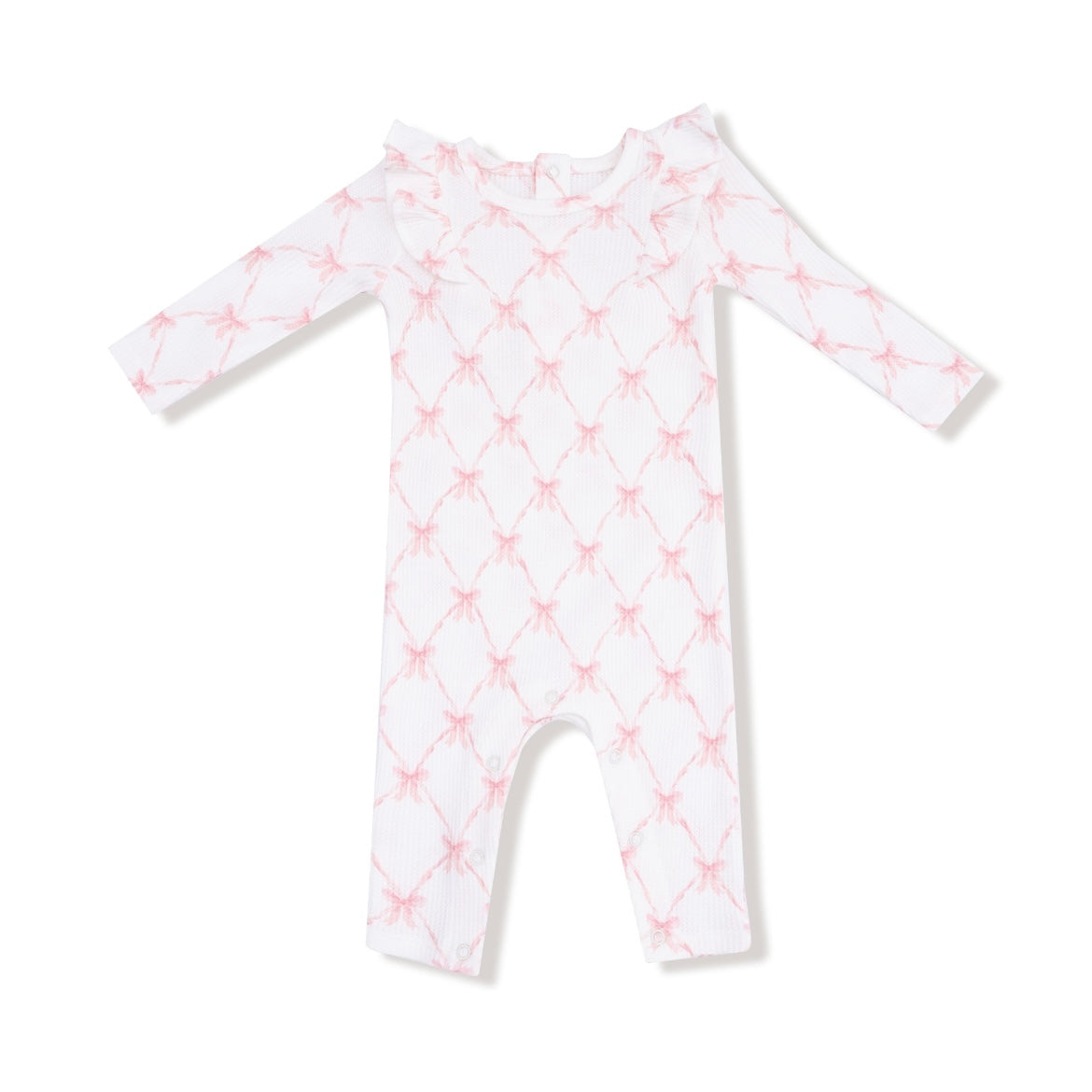 Angel Dear Ribbon Bow Trellis Ruffle Romper