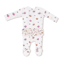 Angel Dear Football & Bows Ruffle Footie