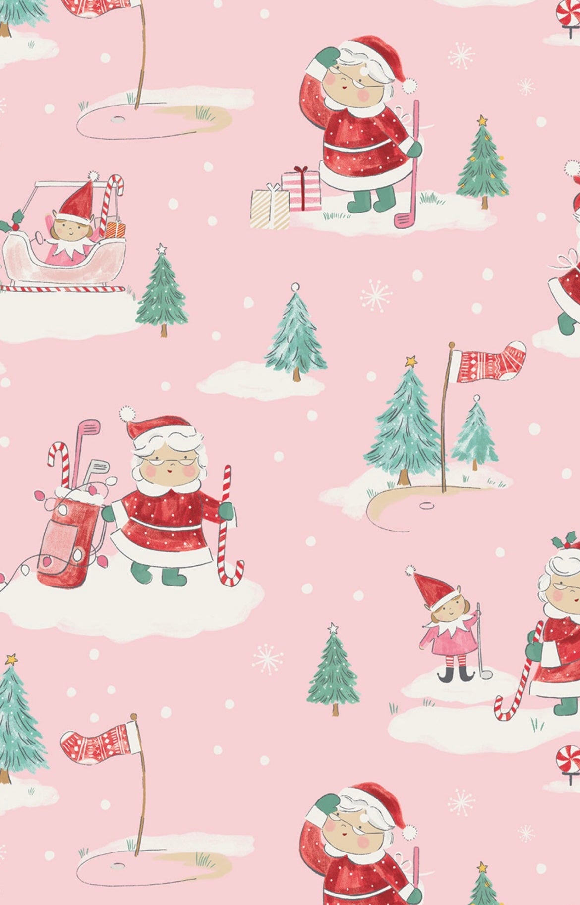 Angel Dear Mrs. Claus Golfing Pj Set