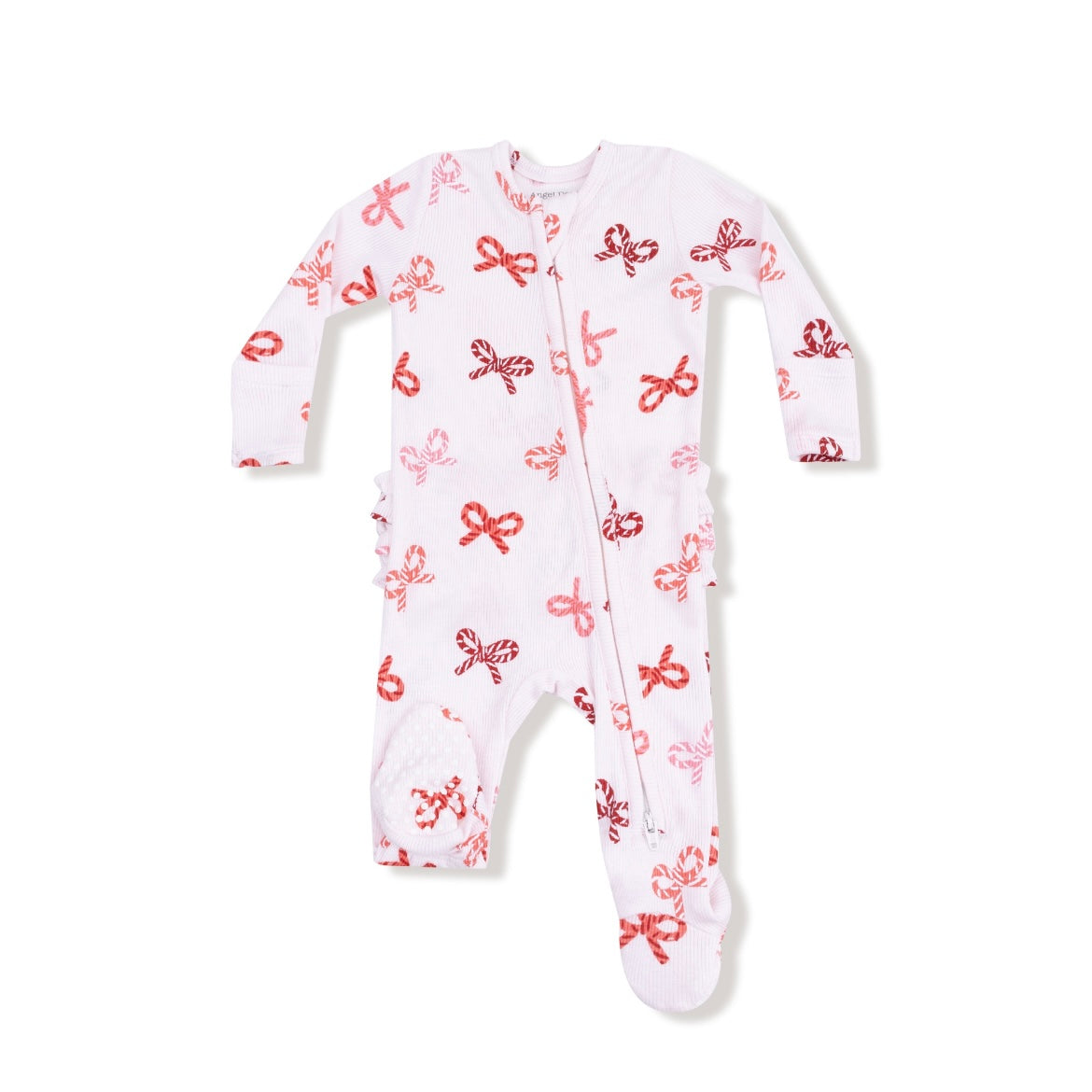 Angel Dear Candy Cane Ruffle Footie