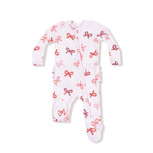 Angel Dear Candy Cane Ruffle Footie