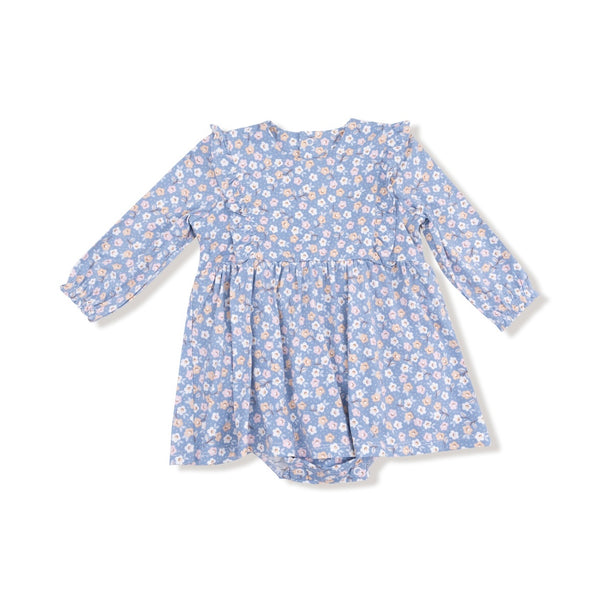 Angel Dear Country Calico Ruffle Bodysuit Dress