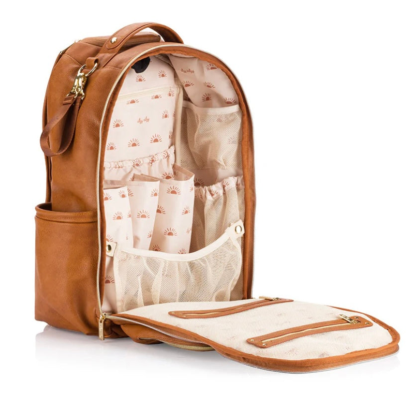 Itzy Ritzy Cognac Boss Plus Diaper Bag