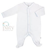 Paty White/Blue Footie